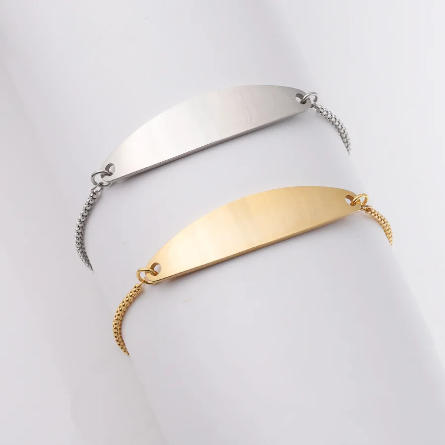 Браслет из нержавеющей стали, пустой для записи, металлический браслет с идентификатором, регулируемая цепочка, зеркальный полировщик, оптовая продажа, 10 шт.
Браслет из нержавеющей стали, пустой для записи, металлический браслет с идентификатором, регулируемая цепочка, зеркальный полировщик, оптовая продажа, 10 шт.