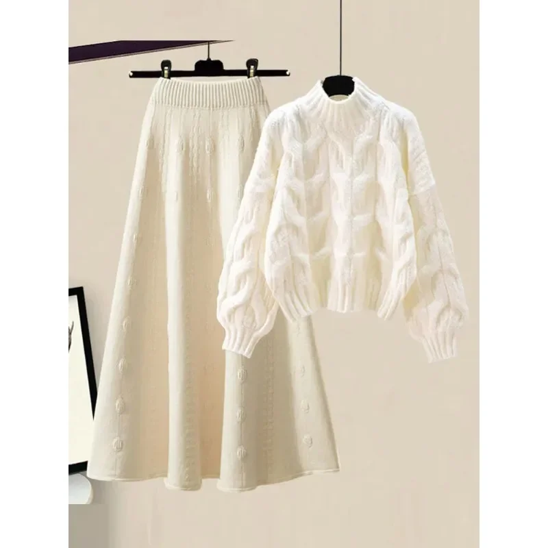 Fall Winter Warm Knitwears Two Piece Sets Women Outfits Korean Casual Twist Pullover Sweater and Thicken Knitted Skirt N415
Fall Winter Warm Knitwears Two Piece Sets Women Outfits Korean Casual Twist Pullover Sweater and Thicken Knitted Skirt N415