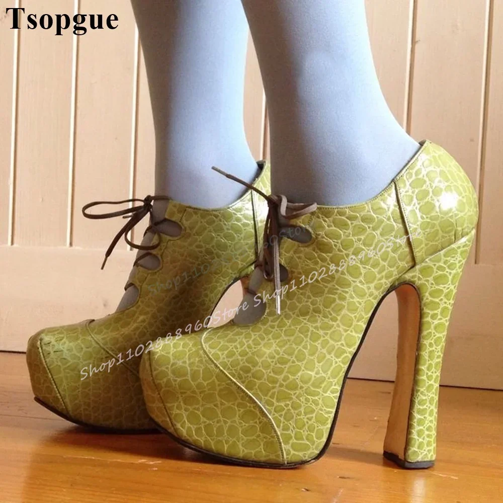 Trending Green Platform Animal Skin Pumps High Heel Party Shoes For Women Lace Up Pointed Toe 2026 Fashion Zapatos Para Mujere
Trending Green Platform Animal Skin Pumps High Heel Party Shoes For Women Lace Up Pointed Toe 2026 Fashion Zapatos Para Mujere