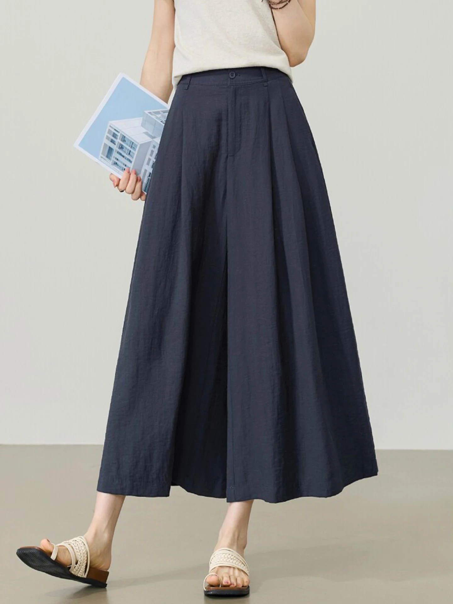 Ice Silk Linen Summer Thin New Lazy Style Casual Loose Drapey Nine Skirt Pants Women's High Waist Wide Leg Pants Breathable
Ice Silk Linen Summer Thin New Lazy Style Casual Loose Drapey Nine Skirt Pants Women's High Waist Wide Leg Pants Breathable