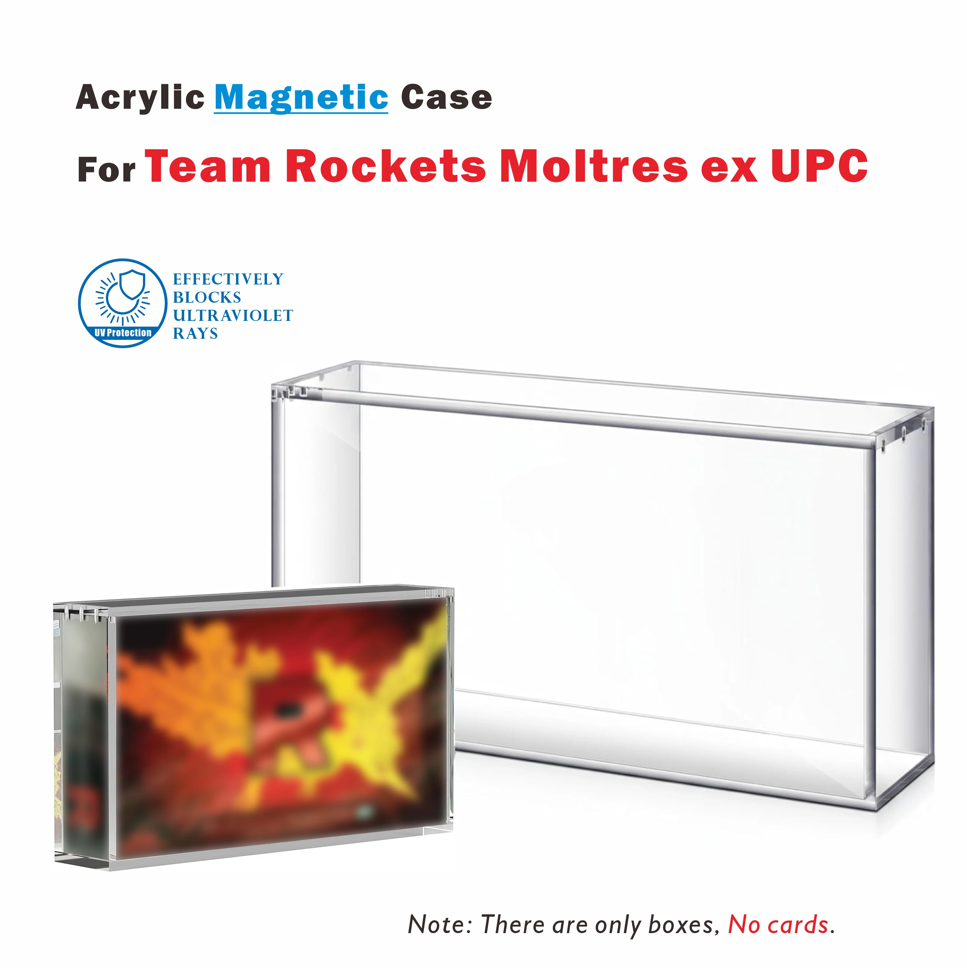 Acrylic Magnetic Protective Case for PKMN Team Rocket's Moltres ex UPC (Ultra-Premium Collection) – Display & Storage Holder
Acrylic Magnetic Protective Case for PKMN Team Rocket's Moltres ex UPC (Ultra-Premium Collection) – Display & Storage Holder