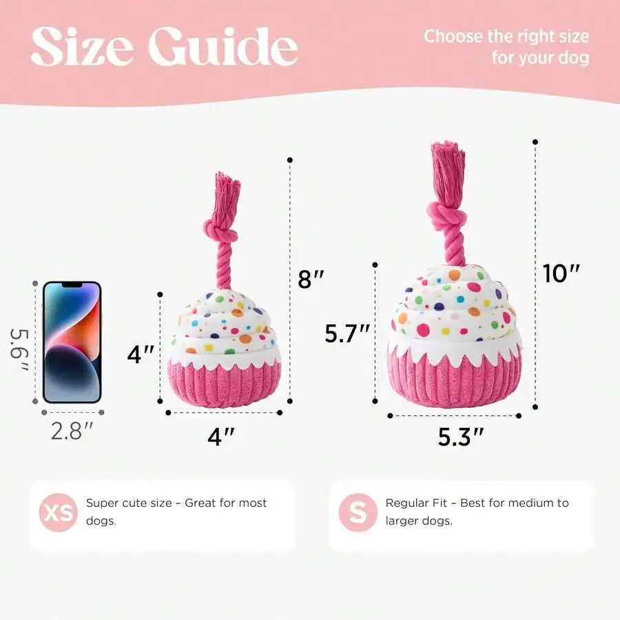 Dog Birthday Cake Squeaky Toy With Tug Rope Interactive Chew Toy Pink XS
Dog Birthday Cake Squeaky Toy With Tug Rope Interactive Chew Toy Pink XS