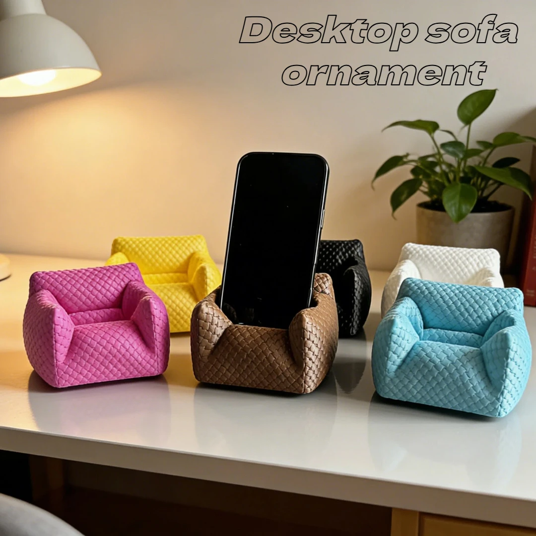 Mini Sofa Phone Stand Cute Desk Decor Creative Lazy Phone Holder Multi-color Woven Texture Desktop Stand for Cellphone Tablet
Mini Sofa Phone Stand Cute Desk Decor Creative Lazy Phone Holder Multi-color Woven Texture Desktop Stand for Cellphone Tablet