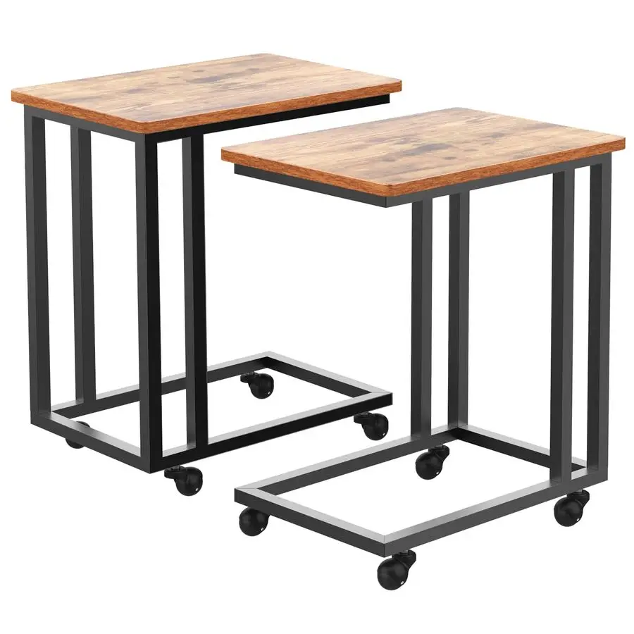 C Tables Counch That Slide Under Set of 2, Bed Side Table Tray Sofa Portable Rolling with Wheels Metal Frame, Wood Stand for Liv
C Tables Counch That Slide Under Set of 2, Bed Side Table Tray Sofa Portable Rolling with Wheels Metal Frame, Wood Stand for Liv