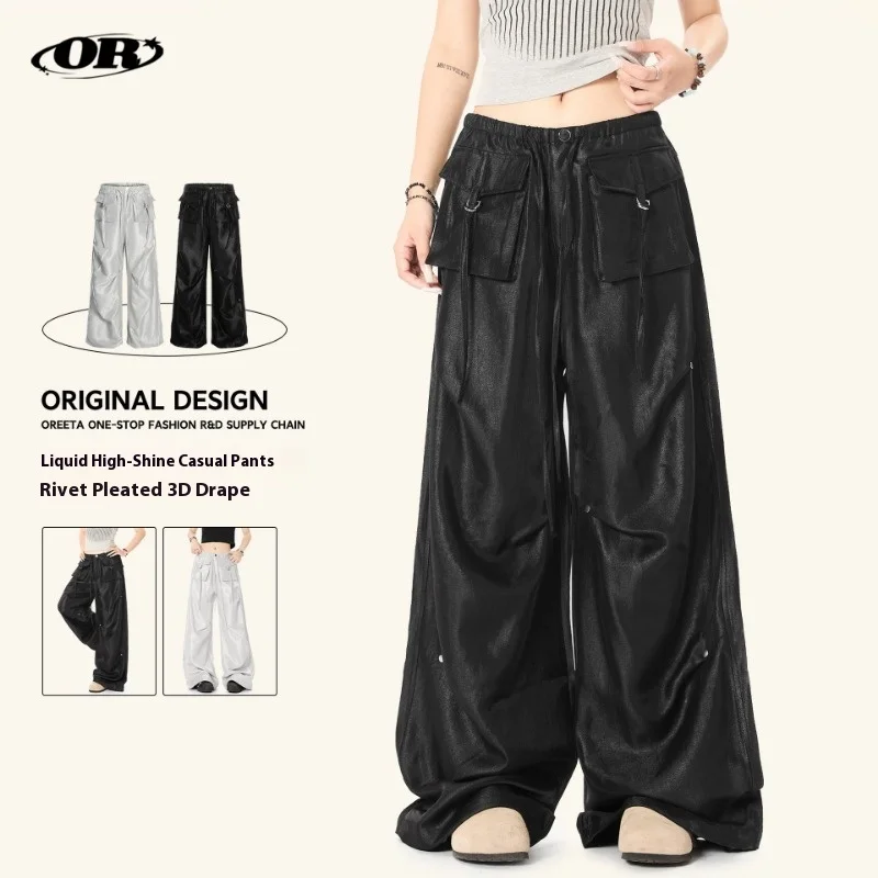 OR FL A Lustrous Sheen Slacks Trousers A Sense of Sophistication Baggy Mop the Floor Wide Leg Pants Women's Solid Color Trousers
OR FL A Lustrous Sheen Slacks Trousers A Sense of Sophistication Baggy Mop the Floor Wide Leg Pants Women's Solid Color Trousers