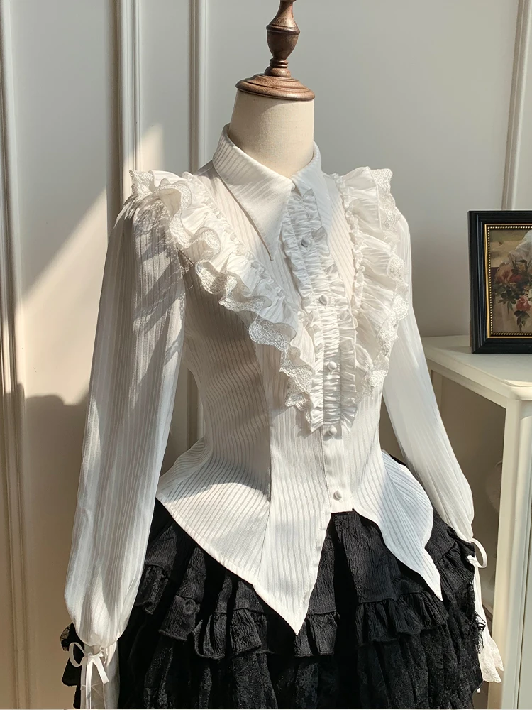 Y2k Top Lantern Long Sleeved Polo Collar Black Shirt WomenSummer Retro Style Elegant Versatile Lace StitchingFrill Slim Blusas
Y2k Top Lantern Long Sleeved Polo Collar Black Shirt WomenSummer Retro Style Elegant Versatile Lace StitchingFrill Slim Blusas