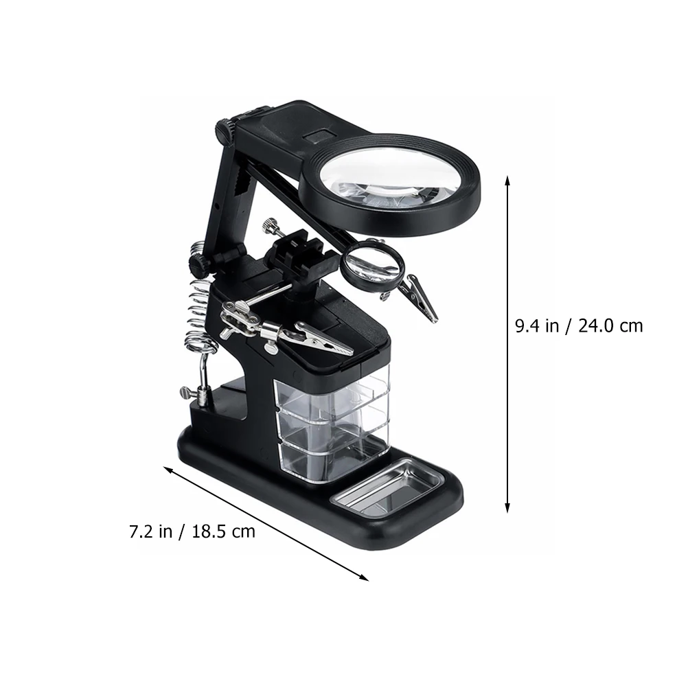 Adjustable Magnifying Glass Soldering Station LED Magnifier Stand with 3 Lenses for Welding Repair Work Tabletop Use
Adjustable Magnifying Glass Soldering Station LED Magnifier Stand with 3 Lenses for Welding Repair Work Tabletop Use