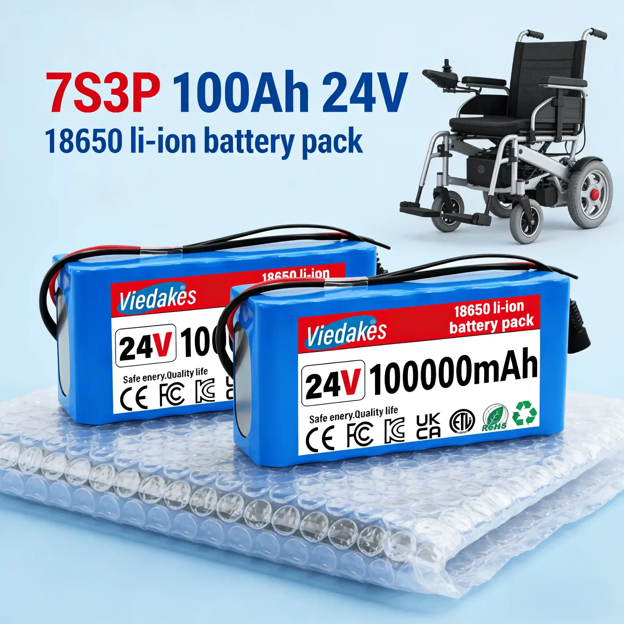 24V 100Ah Lithium Replacement Battery with 29.4V 2A Fast Charger & Built-in Smart 40A BMS, 24 Volt Battery for DIY Projects
24V 100Ah Lithium Replacement Battery with 29.4V 2A Fast Charger & Built-in Smart 40A BMS, 24 Volt Battery for DIY Projects