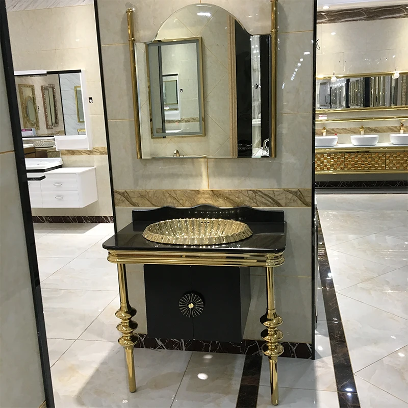 French light luxury stainless steel bathroom cabinet combination bathroom waterproof washbasin European marble floor wab
French light luxury stainless steel bathroom cabinet combination bathroom waterproof washbasin European marble floor wab