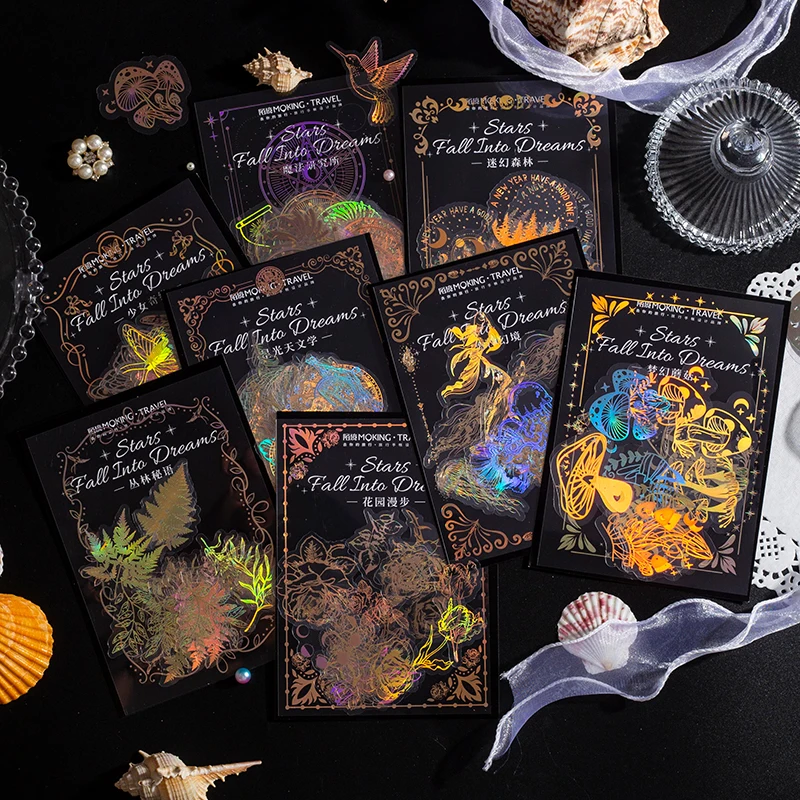 45pcs Star Falling into Dreams Series Kawaii Ins Magic Forest Laser Gold PET Stickers DIY Scrapbook Material Stationery Stickers
45pcs Star Falling into Dreams Series Kawaii Ins Magic Forest Laser Gold PET Stickers DIY Scrapbook Material Stationery Stickers