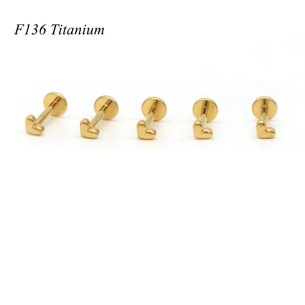 20pcs Small Heart Love Ear Stud F136 Titanium Labret Bar Cute Jewelry PVD Gold Color Internal Thread
20pcs Small Heart Love Ear Stud F136 Titanium Labret Bar Cute Jewelry PVD Gold Color Internal Thread