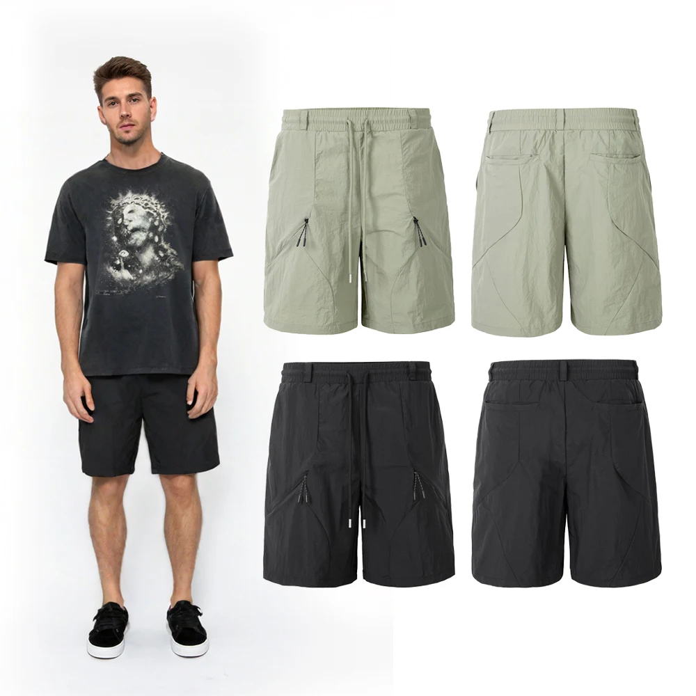 Летние спортивные шорты с карманами на молнии, уличная одежда в стиле High Street, повседневные однотонные шорты для бега для мужчин
Летние спортивные шорты с карманами на молнии, уличная одежда в стиле High Street, повседневные однотонные шорты для бега для мужчин