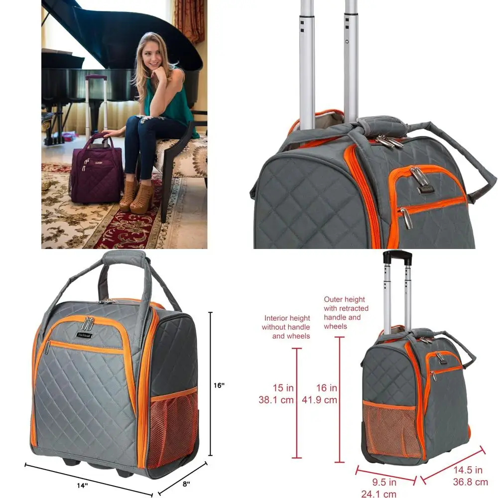 Charcoal Rockland Melrose Wheeled Underseat Carry-On Bag
Charcoal Rockland Melrose Wheeled Underseat Carry-On Bag