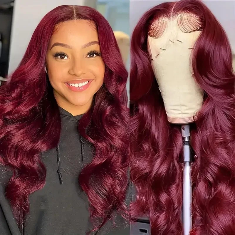 13×4 Body Wave Lace Front Wigs Human Hair Burgundy 220 Density Transparent Pre Plucked With Baby Hair Frontal Wig For Women 99J
13×4 Body Wave Lace Front Wigs Human Hair Burgundy 220 Density Transparent Pre Plucked With Baby Hair Frontal Wig For Women 99J