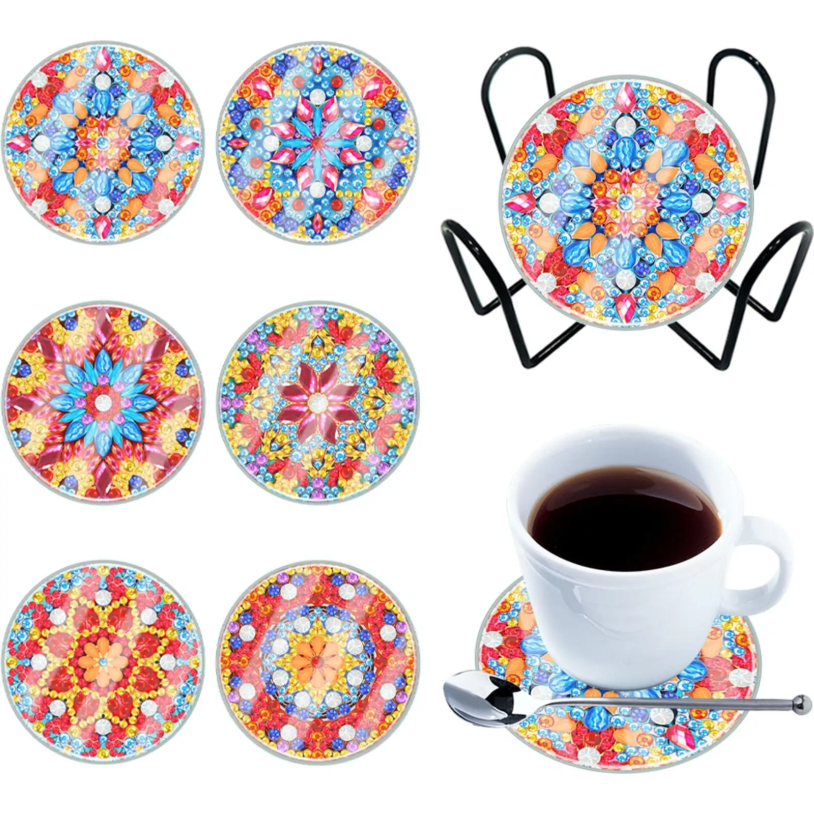 Набор из 6 акриловых подставок для стаканов с алмазной мозаикой (мандала), моющиеся, для взрослых, для начинающих, подарочные принадлежности
Набор из 6 акриловых подставок для стаканов с алмазной мозаикой (мандала), моющиеся, для взрослых, для начинающих, подарочные принадлежности