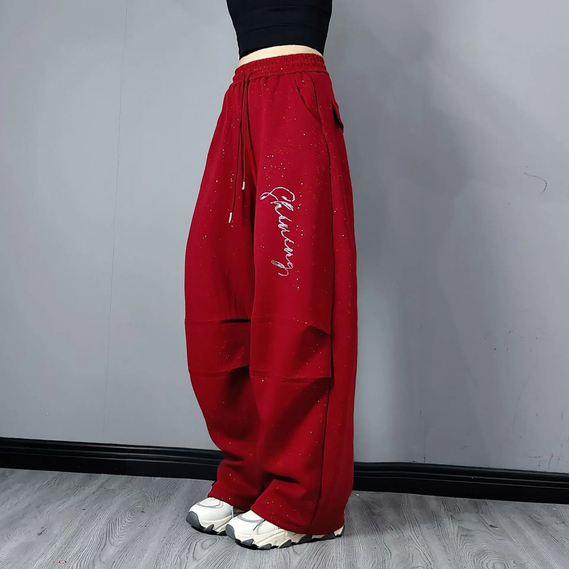 Red High Waist Straight Leg Wide Leg Casual Pants Women's Loose Slimming Versatile Autumn New Sle Korean Version Faionable
Red High Waist Straight Leg Wide Leg Casual Pants Women's Loose Slimming Versatile Autumn New Sle Korean Version Faionable