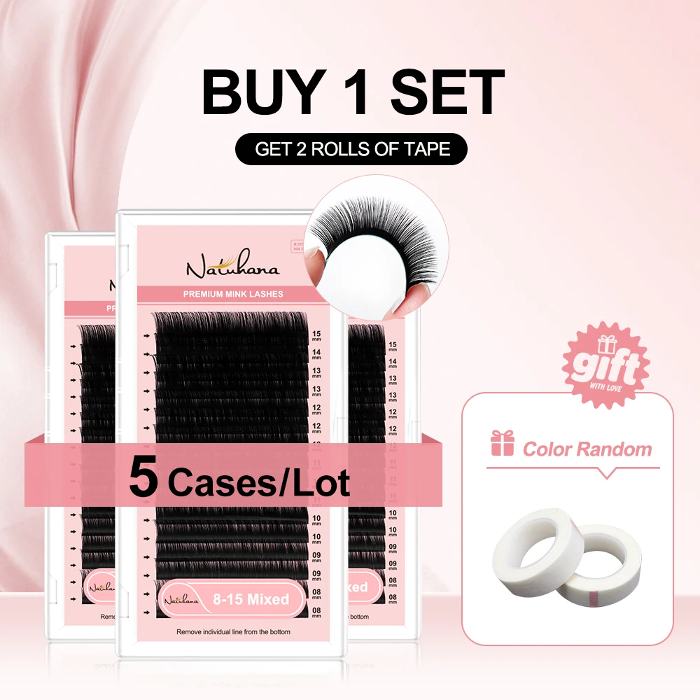 NATUHANA 5 Cases/Lot 16rows 8~25mm Mix Custom Mink Eyelash Extension Dlux Natural Soft False Mink Lashes Cilia Makeup Cilios
NATUHANA 5 Cases/Lot 16rows 8~25mm Mix Custom Mink Eyelash Extension Dlux Natural Soft False Mink Lashes Cilia Makeup Cilios