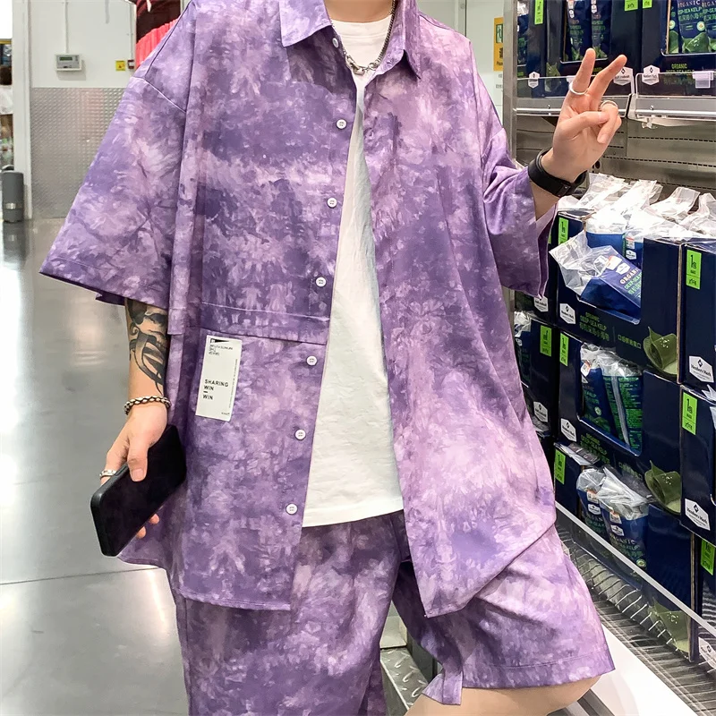 Men's Sets Summer Fashion Tie Dye Loose Casual Short Sleeve Shirts + Shorts Plus Size 5XL-M Simple All Match Handsome Suit
Men's Sets Summer Fashion Tie Dye Loose Casual Short Sleeve Shirts + Shorts Plus Size 5XL-M Simple All Match Handsome Suit