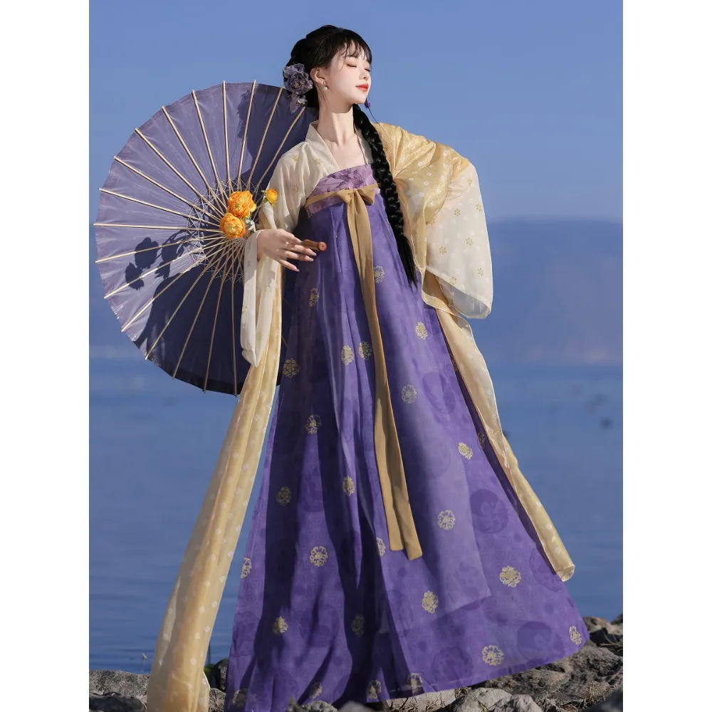 Women's Original Tang Style Hanfu Set: Restored Chest-High Ruqun, Daily Ethereal, Spring Summer
Women's Original Tang Style Hanfu Set: Restored Chest-High Ruqun, Daily Ethereal, Spring Summer