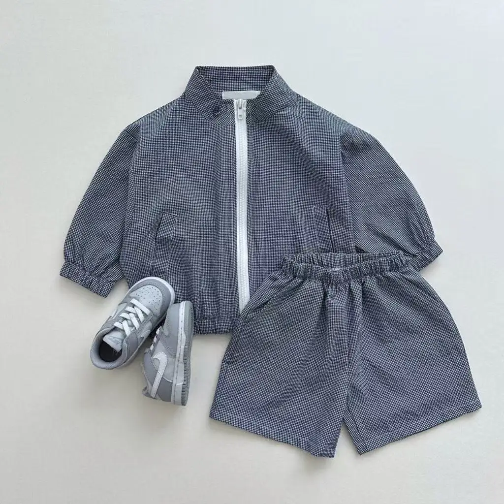 Childrens Summer Standing Collar Sun Protection Suit Girls and Boys Thin Coat Quick Drying Clothes Shorts 2Pcs Set Kids Outfits 
Childrens Summer Standing Collar Sun Protection Suit Girls and Boys Thin Coat Quick Drying Clothes Shorts 2Pcs Set Kids Outfits