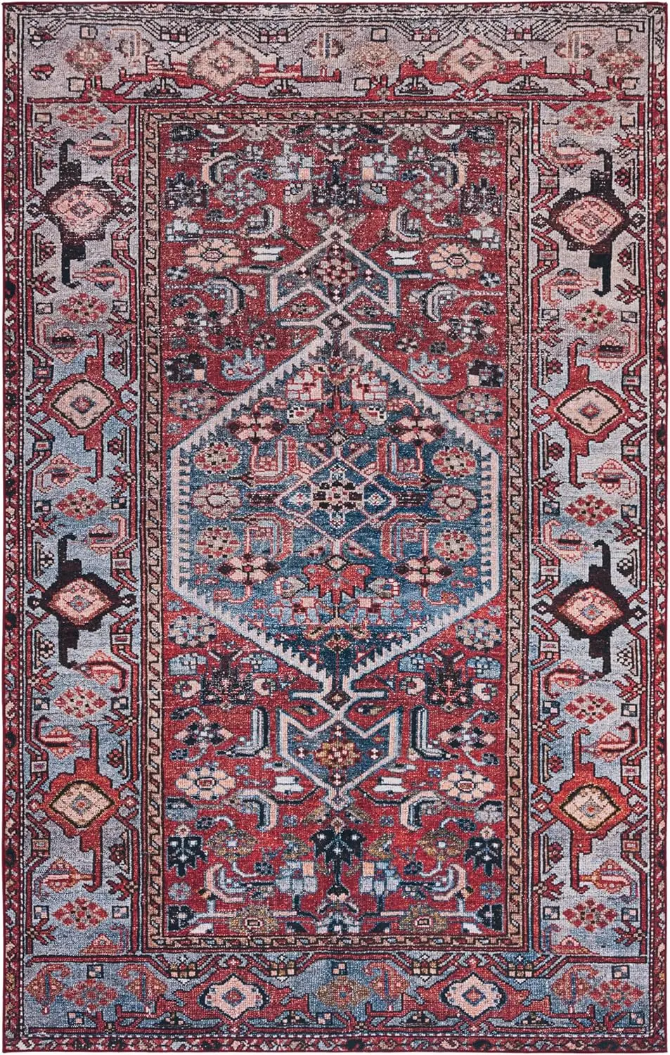 Safavieh Tucson Collection Accent Rug - 4' X 6', Rust & Blue, Persian Design, Non-Shedding Machine Washable & Slip Resistant
Safavieh Tucson Collection Accent Rug - 4' X 6', Rust & Blue, Persian Design, Non-Shedding Machine Washable & Slip Resistant