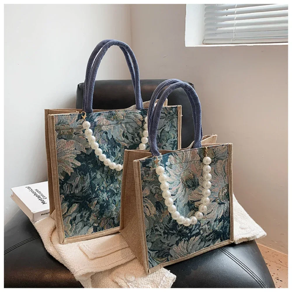 2024 New In Women Tote Bags Luxury Brand Handbags Large Linen Beach Bag With Pearl Chain Shopping Handbag сумка женская
2024 New In Women Tote Bags Luxury Brand Handbags Large Linen Beach Bag With Pearl Chain Shopping Handbag сумка женская
