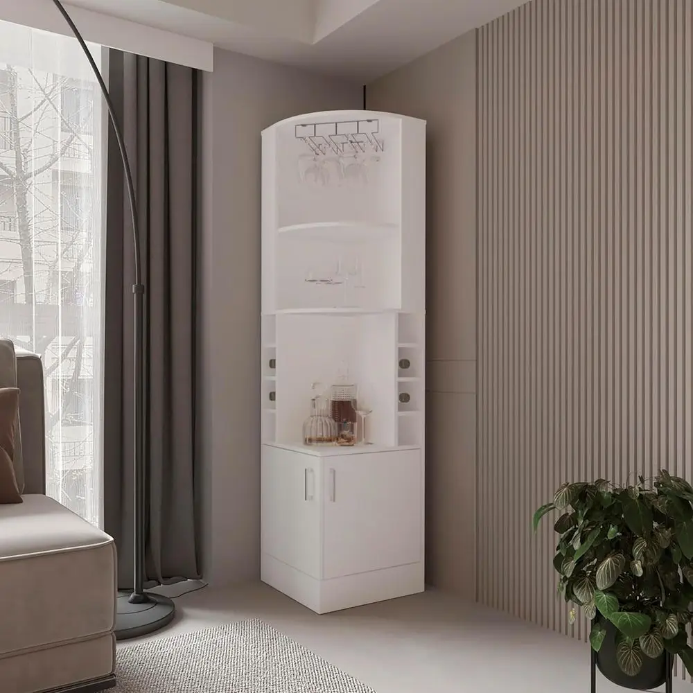 Space-Saving White Wooden Bar Cabinet for Wine and Glasses, Ideal for Home Bar Setup in Living and Dining Rooms
Space-Saving White Wooden Bar Cabinet for Wine and Glasses, Ideal for Home Bar Setup in Living and Dining Rooms