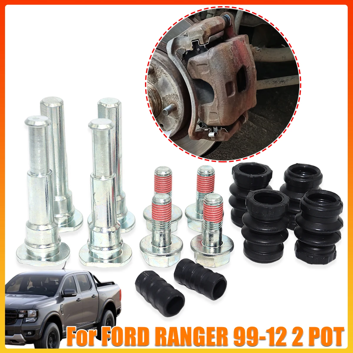Front Left Right Brake Caliper Cylinder Slider Guide Pin For Disc Housing Bolt Bushing Boot Seal Kit FOR FORD RANGER 99-12 2 POT
Front Left Right Brake Caliper Cylinder Slider Guide Pin For Disc Housing Bolt Bushing Boot Seal Kit FOR FORD RANGER 99-12 2 POT
