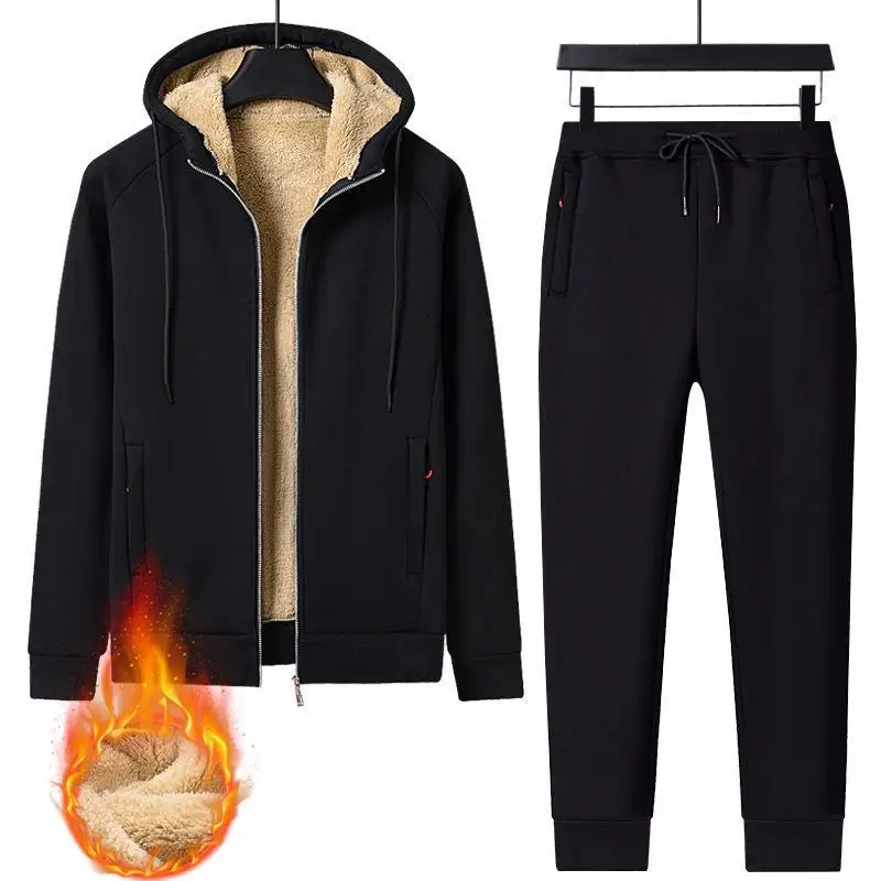 Mens Lamb Cashmere Sets Tracksuit Men Winter Wool Hooded Sweatshirt Thick Warm Sportswear Male Suit Two Piece Set Casual Sets
Mens Lamb Cashmere Sets Tracksuit Men Winter Wool Hooded Sweatshirt Thick Warm Sportswear Male Suit Two Piece Set Casual Sets
