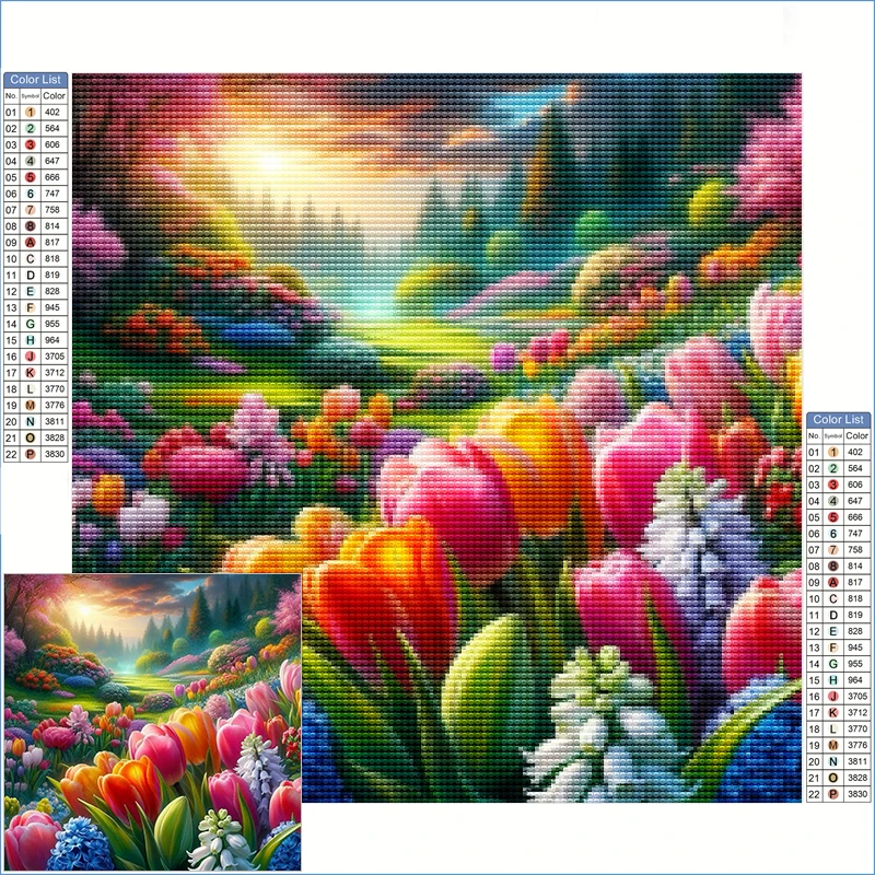 Diamond Art Painting Tulips, Hyacinths, And Daffodils In Full Bloom Diamond Painting Kits Field Scenery Stitch Items Home Decor
Diamond Art Painting Tulips, Hyacinths, And Daffodils In Full Bloom Diamond Painting Kits Field Scenery Stitch Items Home Decor