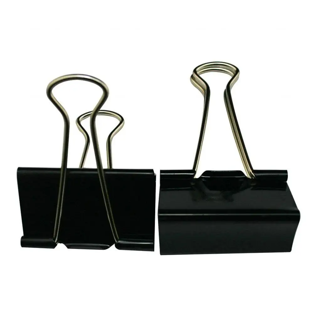 12Pcs Binder Clips 25mm Black Metal Office Supplies Stationery Holding Power Tempered Steel Files ganized Safe Daily Use 
12Pcs Binder Clips 25mm Black Metal Office Supplies Stationery Holding Power Tempered Steel Files ganized Safe Daily Use