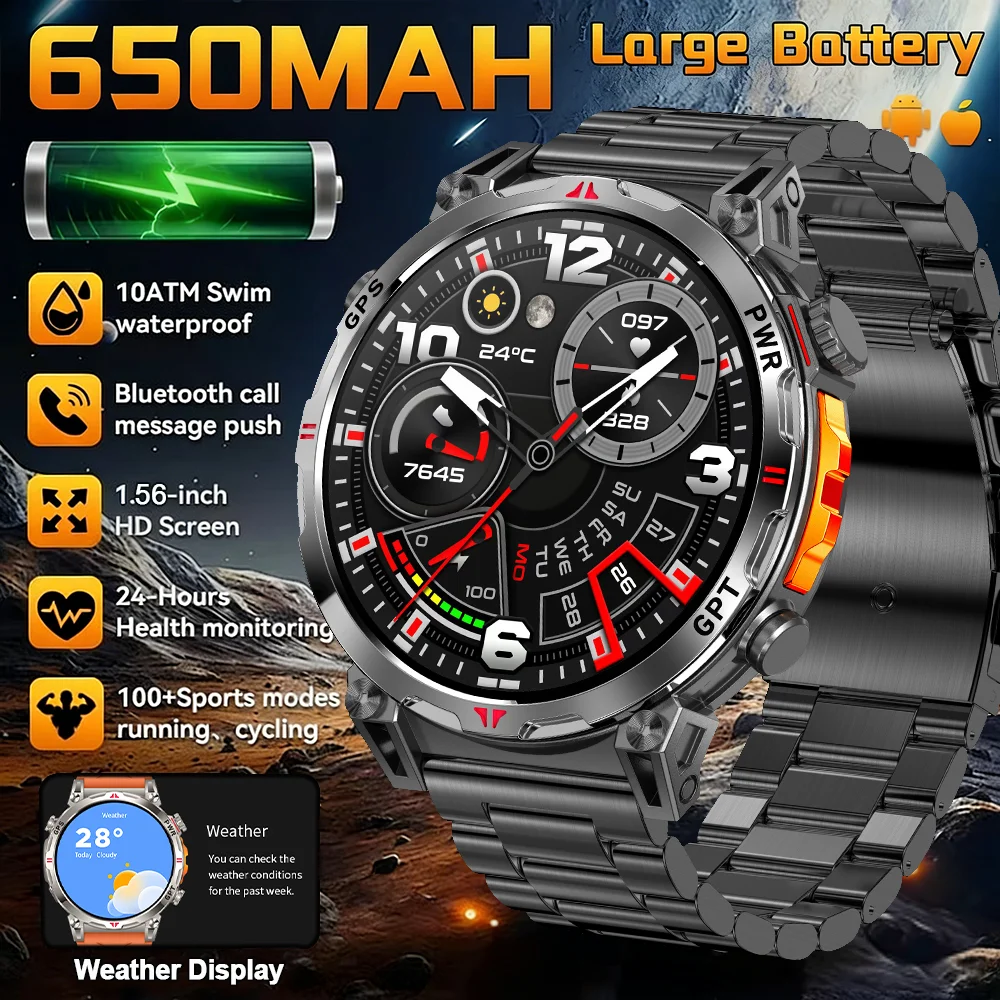 2026 New Outdoor GPS Sports Smartwatch Men Compass 10ATM Waterproof 24/7 Health Monitoring Chat GPT Bluetooth Call Smartwatch
2026 New Outdoor GPS Sports Smartwatch Men Compass 10ATM Waterproof 24/7 Health Monitoring Chat GPT Bluetooth Call Smartwatch