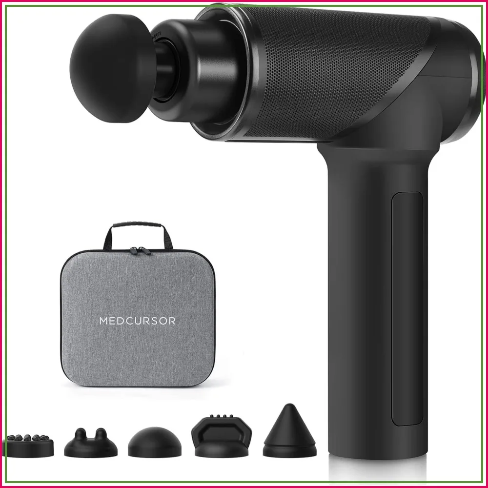 Deep Tissue Massage Gun, Handheld Percussion Massager with 6 Heads for Muscle Relief, Portable, Quiet, 5 Speeds, Black
Deep Tissue Massage Gun, Handheld Percussion Massager with 6 Heads for Muscle Relief, Portable, Quiet, 5 Speeds, Black