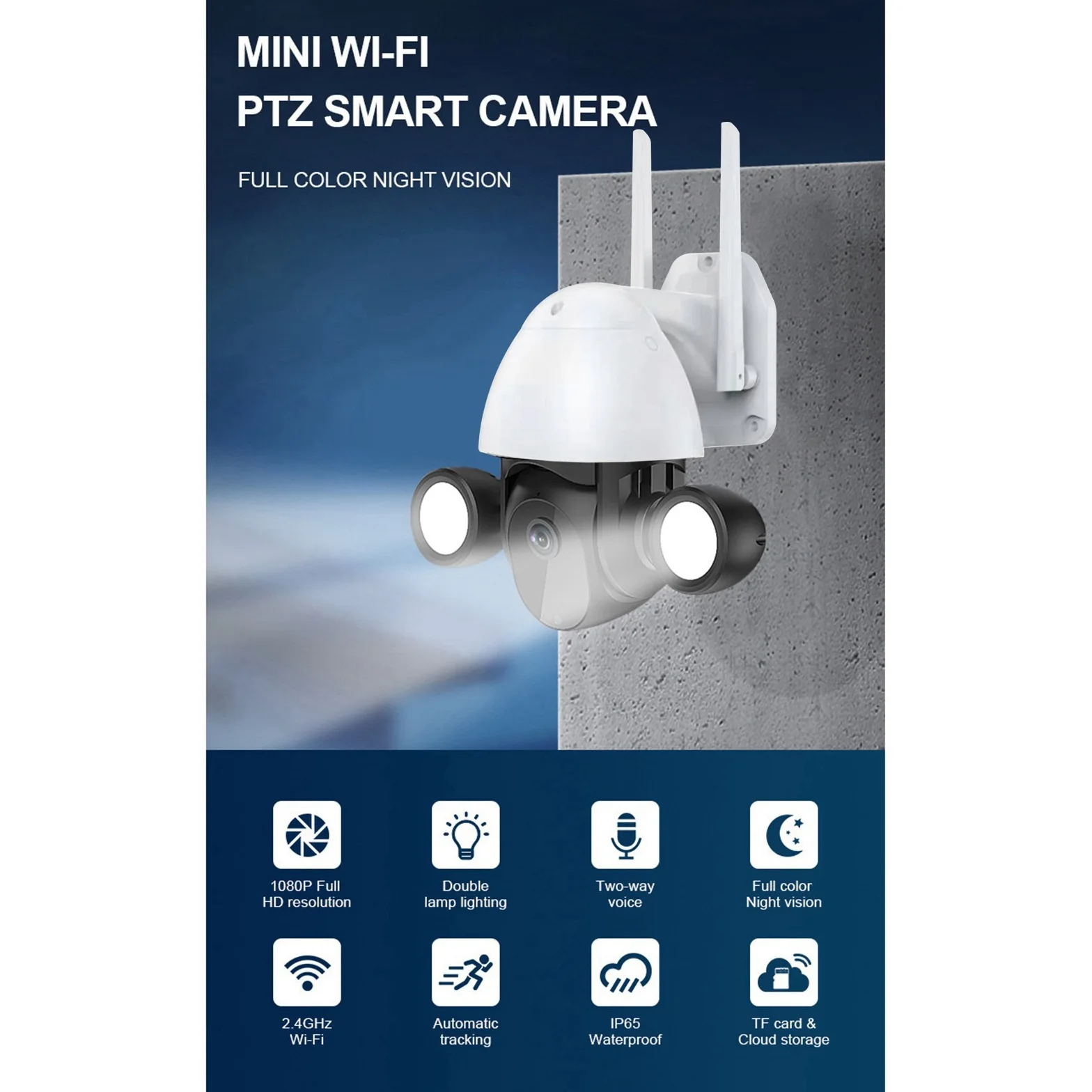 COTS-tWIFI камера безопасности прожектор камера видеонаблюдения 2MP цветное ночное видение двустороннее аудио обнаружение движения для Tuya Smart (Великобритания)
COTS-tWIFI камера безопасности прожектор камера видеонаблюдения 2MP цветное ночное видение двустороннее аудио обнаружение движения для Tuya Smart (Великобритания)
