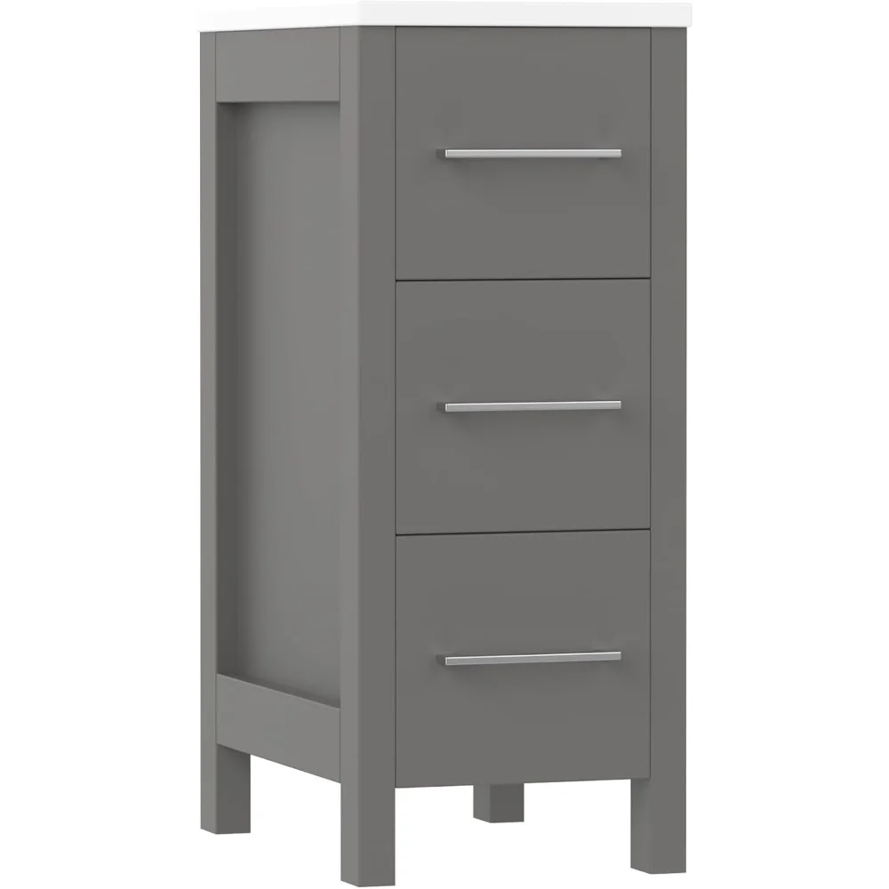 12 Inch Bathroom Cabinet 3 Dove-Tailed Drawers with Engineered Marble Top Side Storage Organizer Freestanding
12 Inch Bathroom Cabinet 3 Dove-Tailed Drawers with Engineered Marble Top Side Storage Organizer Freestanding