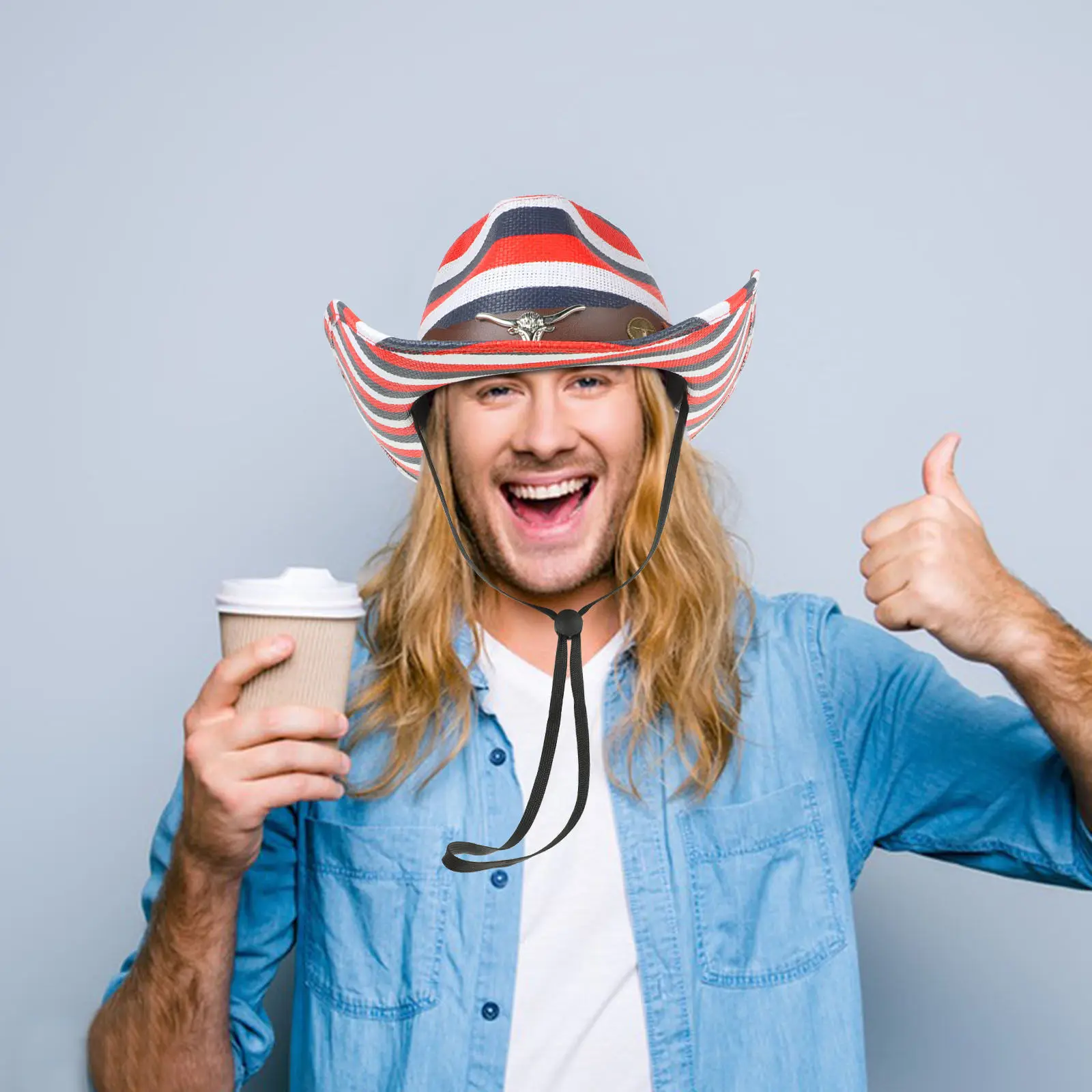 Cowboy Hat Western Style Fashionable Cosplay Party Costume Cap Role Play Prop Wide Brim Summer Sun Hat Men Women Outdoor
Cowboy Hat Western Style Fashionable Cosplay Party Costume Cap Role Play Prop Wide Brim Summer Sun Hat Men Women Outdoor
