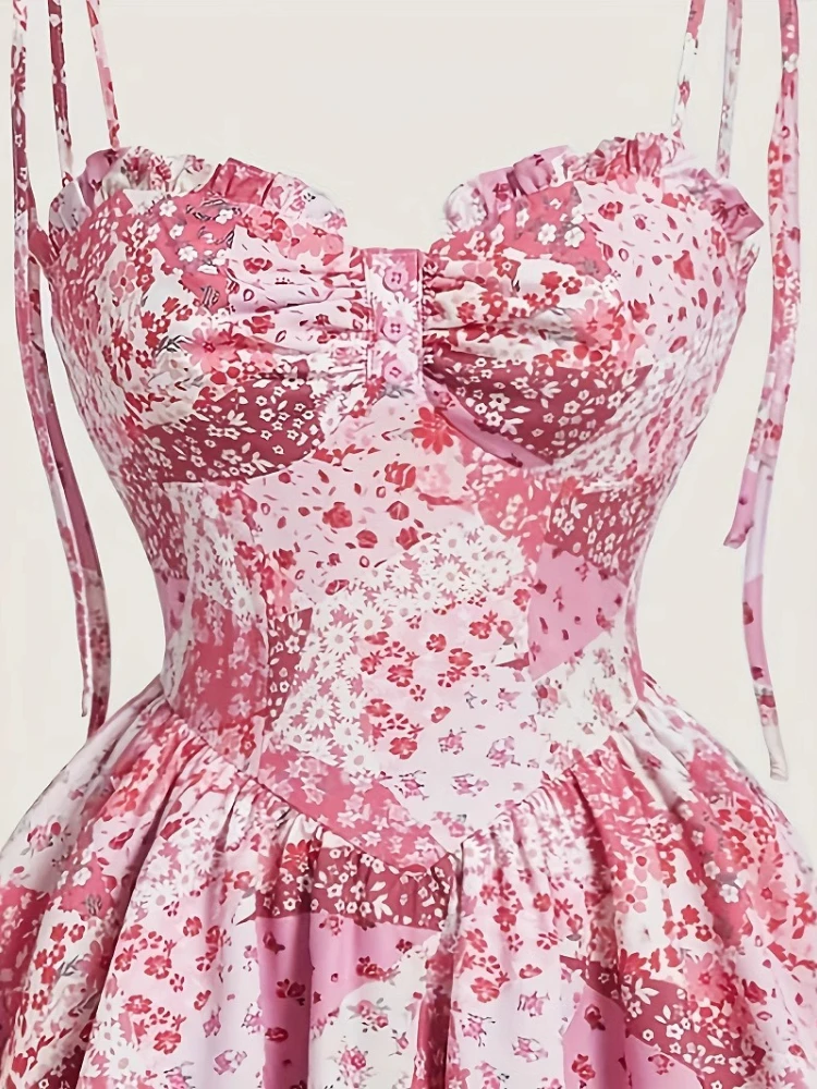 New Women's Floral Cake Skirt Sleeveless Strap Square Neck Retro Pink Double Bottom Dress Small Fragrant Club Party Skirt
New Women's Floral Cake Skirt Sleeveless Strap Square Neck Retro Pink Double Bottom Dress Small Fragrant Club Party Skirt