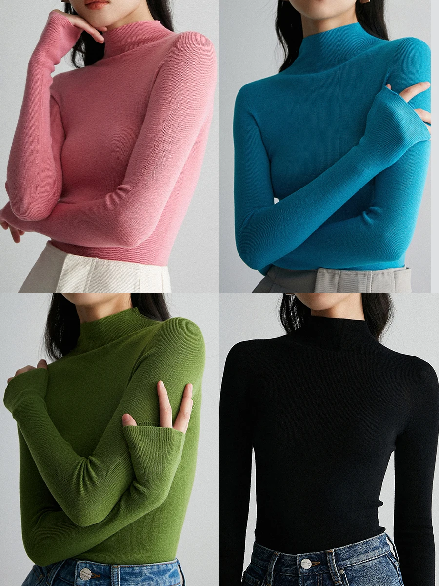 Вязаная шерстяная базовая кофта с высоким воротником из пряжи Yangzi, комфортная посадка, длинный рукав, для повседневной носки, цветная.
Вязаная шерстяная базовая кофта с высоким воротником из пряжи Yangzi, комфортная посадка, длинный рукав, для повседневной носки, цветная.