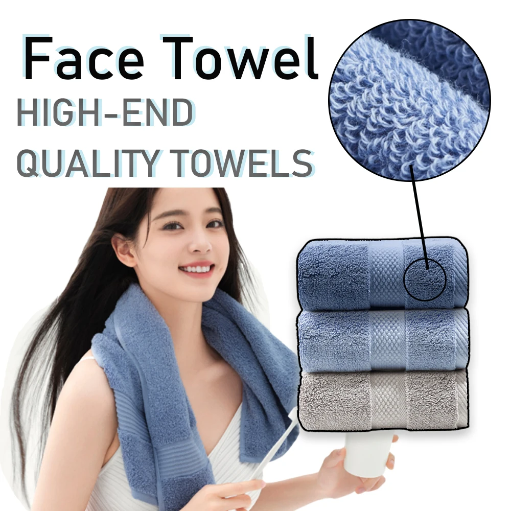 1PC High Quality Cotton Towel Bathroom Face Towel Strong Absorbent Soft Non-shedding Adult Towel Thickened
1PC High Quality Cotton Towel Bathroom Face Towel Strong Absorbent Soft Non-shedding Adult Towel Thickened