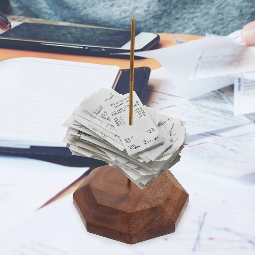 Wood and Copper Receipt Paper Holder Spike Rod for Restaurant Bar Counter Organizing Takeout Orders Cash Receipts Memo Storage
Wood and Copper Receipt Paper Holder Spike Rod for Restaurant Bar Counter Organizing Takeout Orders Cash Receipts Memo Storage