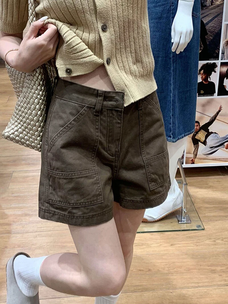 Vintage Cargo Denim Shorts For Women 2026 New High Waist Straight Loose Fit A-Line Shorts Summer Casual Army Green Hot Pants
Vintage Cargo Denim Shorts For Women 2026 New High Waist Straight Loose Fit A-Line Shorts Summer Casual Army Green Hot Pants