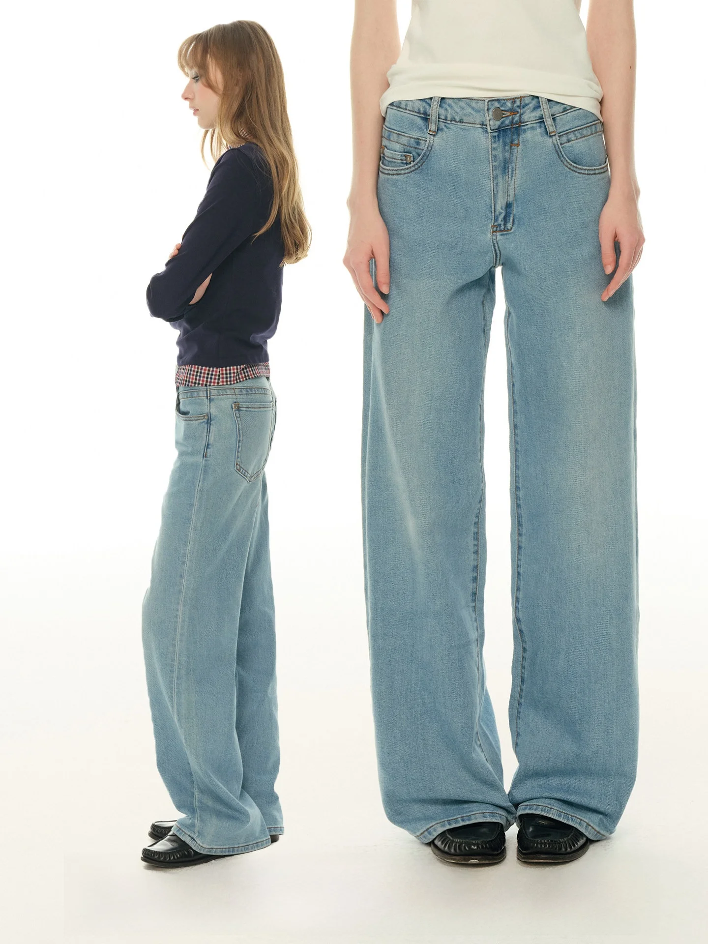 High Waist Straight Leg Blue Washed Denim Jeans Women's Loose Fit Casual Wide Leg Floor Length Pants Vintage Style Cotton
High Waist Straight Leg Blue Washed Denim Jeans Women's Loose Fit Casual Wide Leg Floor Length Pants Vintage Style Cotton