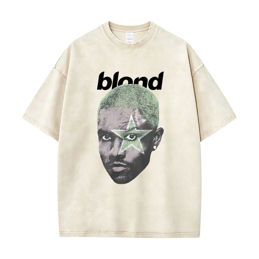 Washed Vintage Rapper Frank Ocean Blond Head Graphic T-shirt Men Women Hip Hop Fashion Pop Music T-shirts Men's Retro Streetwear
Washed Vintage Rapper Frank Ocean Blond Head Graphic T-shirt Men Women Hip Hop Fashion Pop Music T-shirts Men's Retro Streetwear