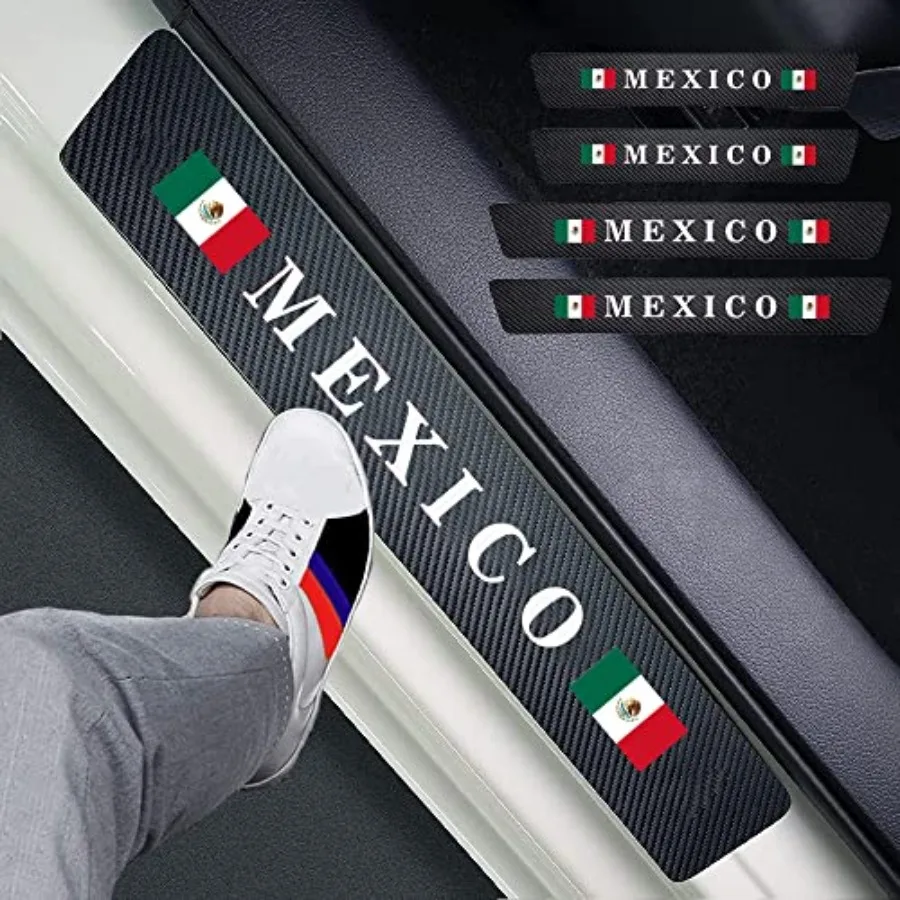 4pcs Mexico Mexican Flag Carbon Fiber Car Door Front/Rear Sill Plate Protectors, Reflective Sticker Decorative Door Entry Guard
4pcs Mexico Mexican Flag Carbon Fiber Car Door Front/Rear Sill Plate Protectors, Reflective Sticker Decorative Door Entry Guard