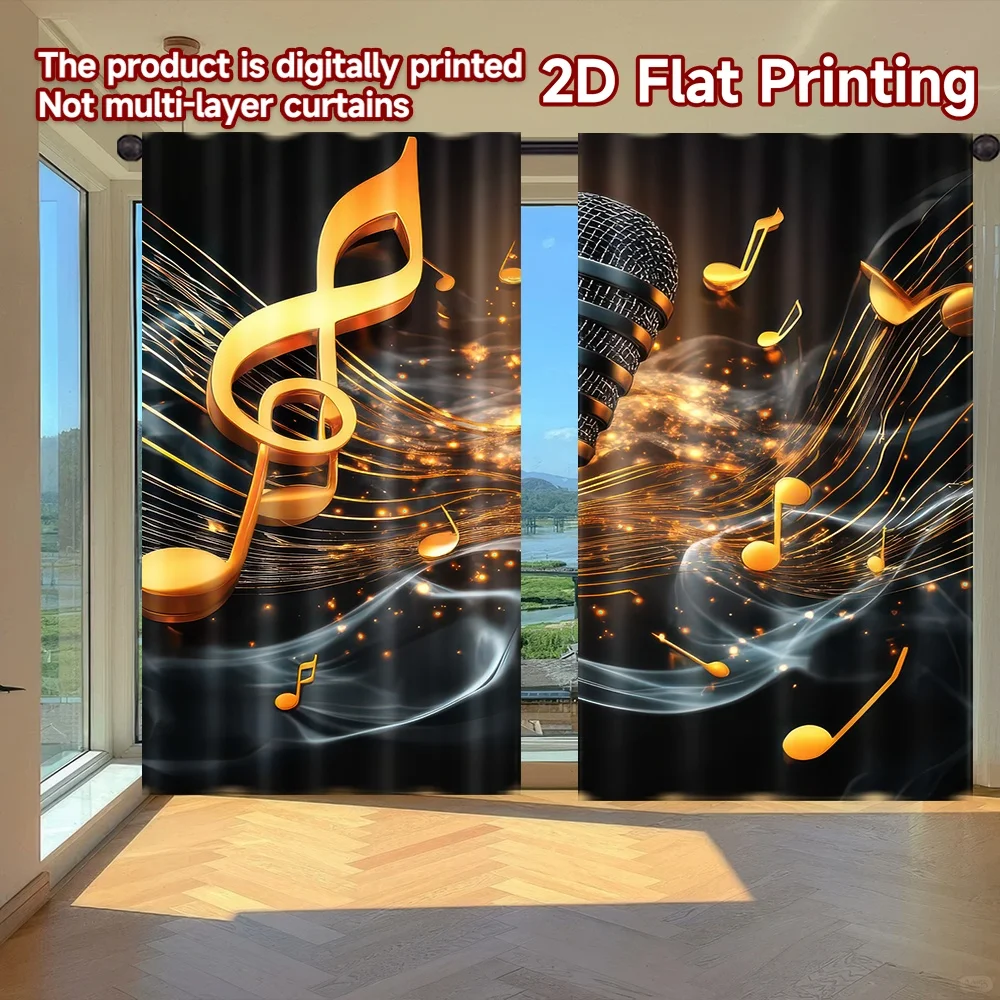 2D flat printing 2pcs Curtain Golden Musical Waves Digital Printed Polyester Drapes Party Decorations Perfect for Indoor
2D flat printing 2pcs Curtain Golden Musical Waves Digital Printed Polyester Drapes Party Decorations Perfect for Indoor