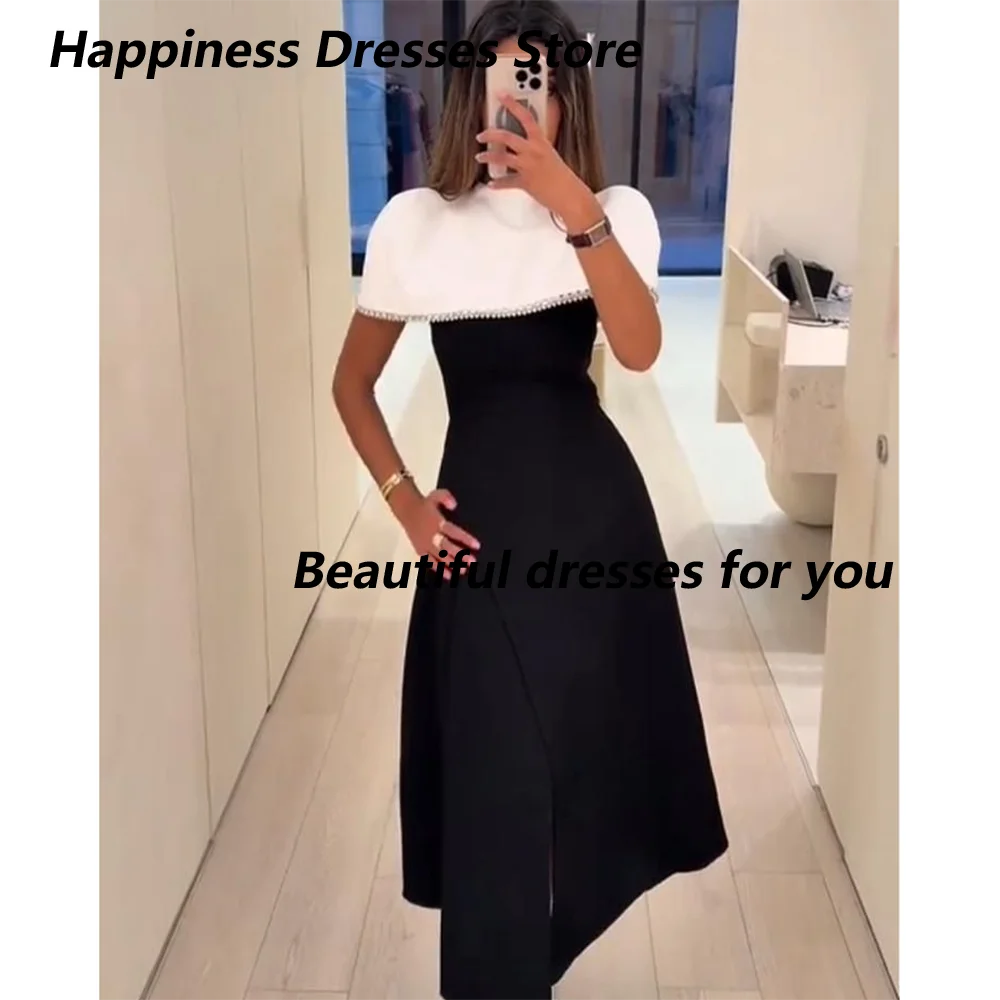 High Neck Evening Dress Customized Cap Short Sleeves A Line Jersey Evening Gowns Slit Midi Saudi Arab Prom Gown
High Neck Evening Dress Customized Cap Short Sleeves A Line Jersey Evening Gowns Slit Midi Saudi Arab Prom Gown