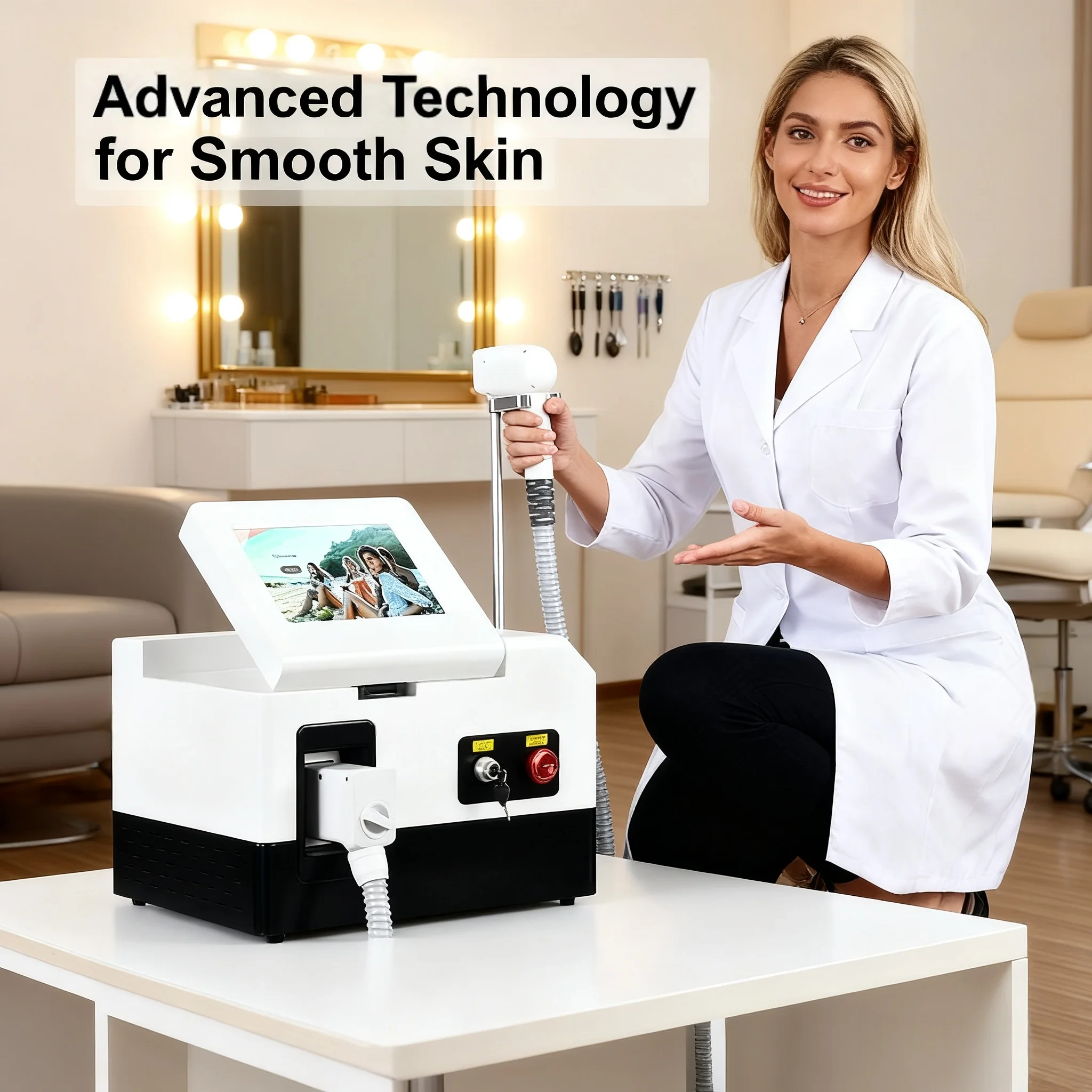 Эффективное и удобное устройство для лазерной эпиляции, три длины волны 755, 808, 1064 нм, с ледяным охлаждением, безболезненное удаление волос
Эффективное и удобное устройство для лазерной эпиляции, три длины волны 755, 808, 1064 нм, с ледяным охлаждением, безболезненное удаление волос