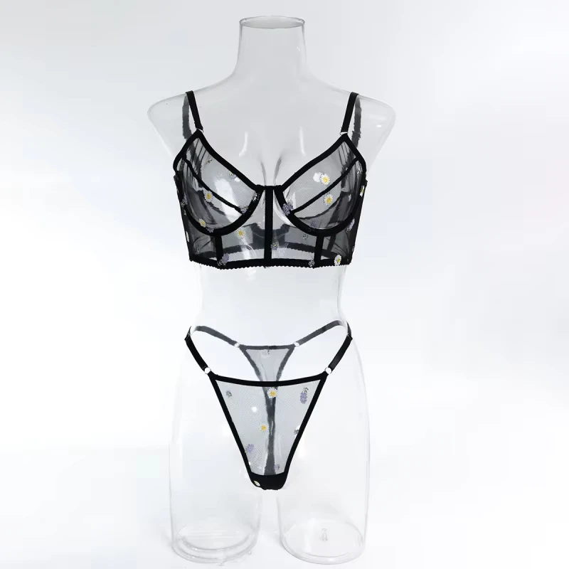 Bikini Embroidered Fishbone Bra Sexy Comfortable See-Through Push-Up Lingerie Set
Bikini Embroidered Fishbone Bra Sexy Comfortable See-Through Push-Up Lingerie Set