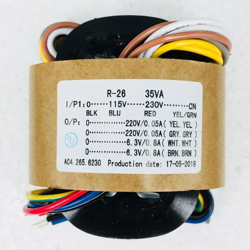 R26 Type 35W 220V×2 + 6.3V×2 R Niu Converter Tube Preamplifier Power Supply 115-230V Audio Transformer
R26 Type 35W 220V×2 + 6.3V×2 R Niu Converter Tube Preamplifier Power Supply 115-230V Audio Transformer