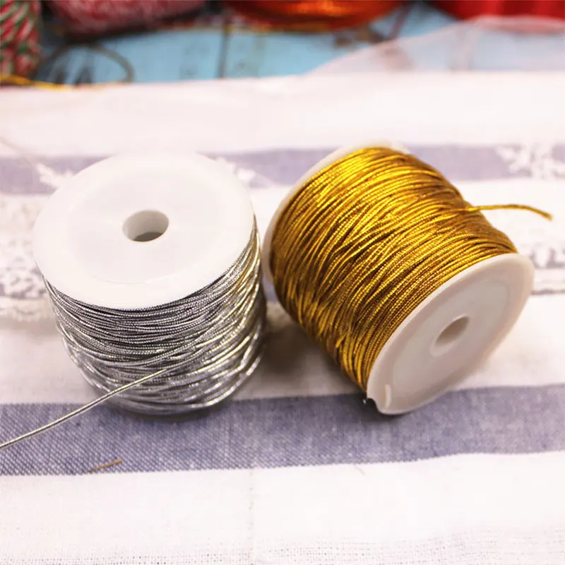 20Meters/Roll Gold Silver Elastic Cord Metallic Stretch Elastic Rope for Ornament Hanging DIY Packing Craft Clothing Tag 1.2mm 
20Meters/Roll Gold Silver Elastic Cord Metallic Stretch Elastic Rope for Ornament Hanging DIY Packing Craft Clothing Tag 1.2mm